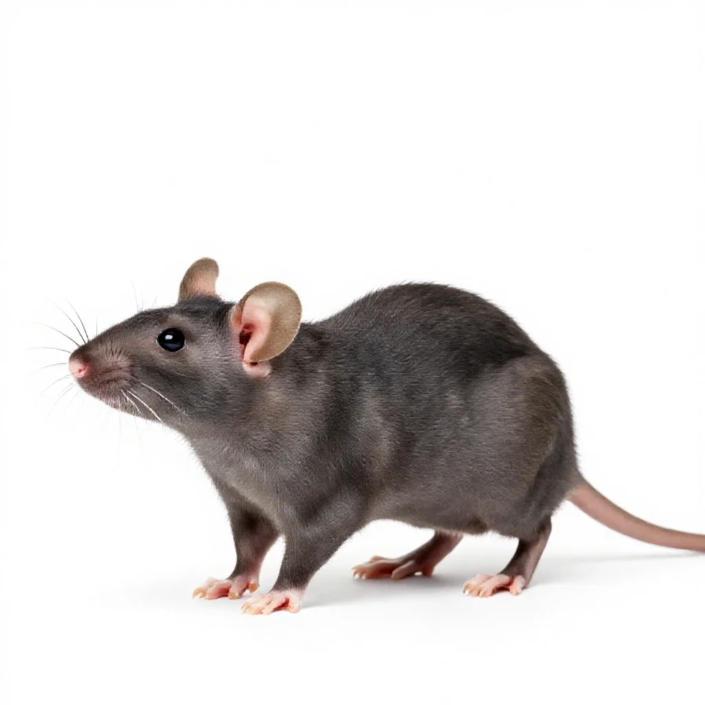 Nude mouse isolated on a white background