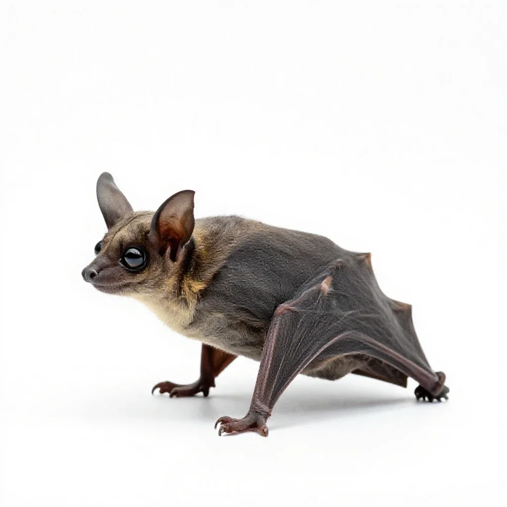 Pallid bat isolated on a white background