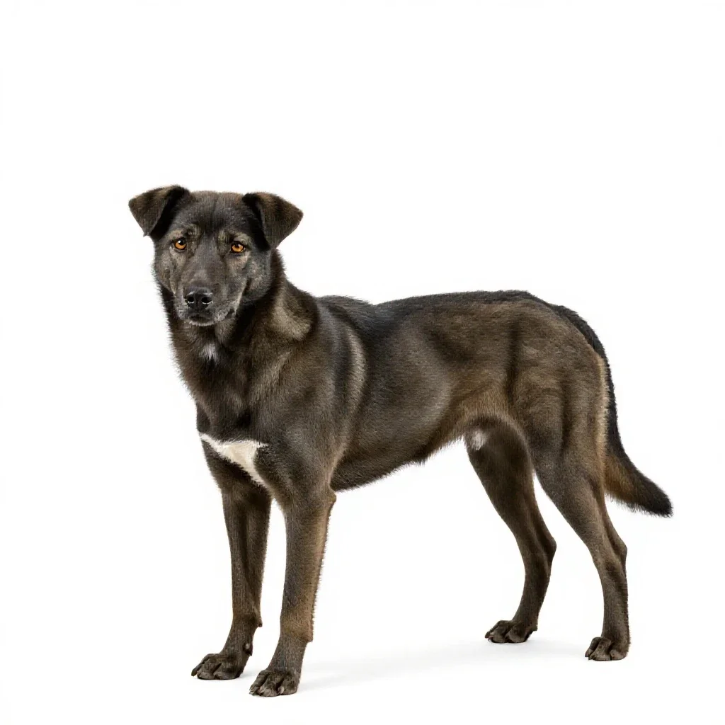 Pariah dog isolated on a white background