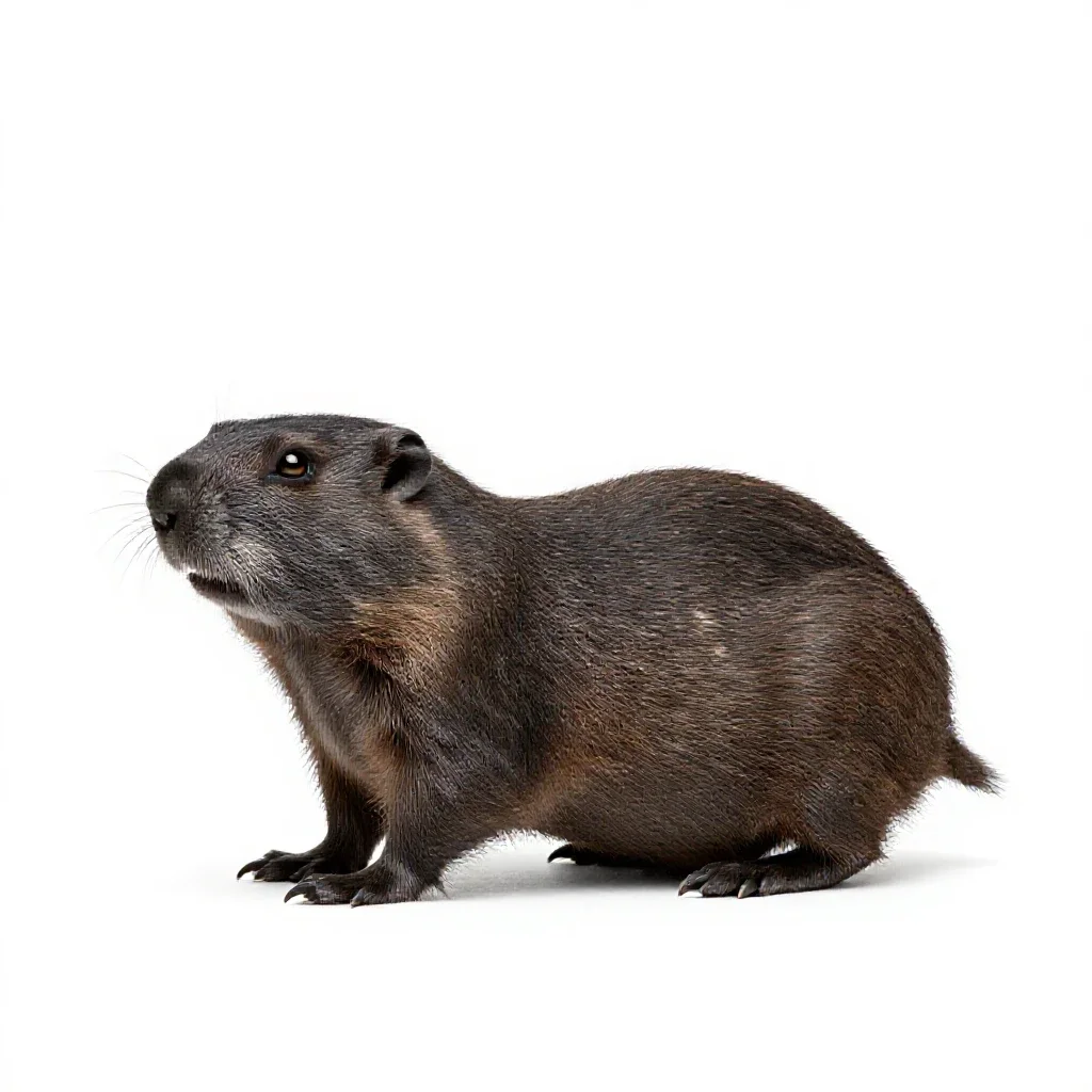 Plains pocket gopher isolated on a white background