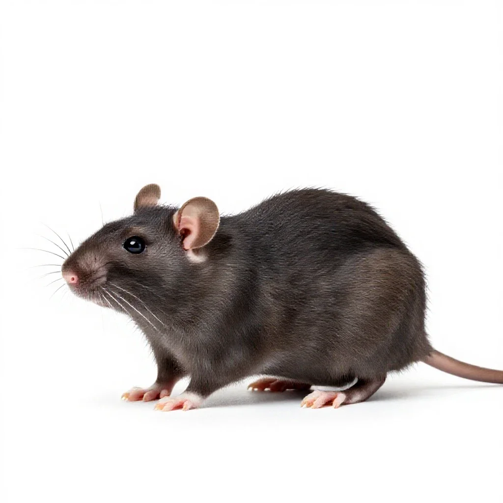 Pocket rat isolated on a white background