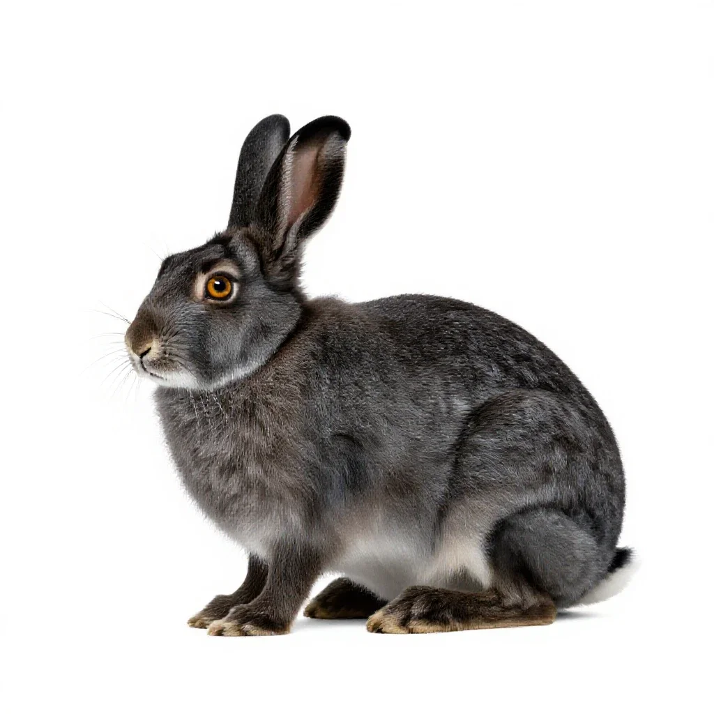 Polar hare isolated on a white background