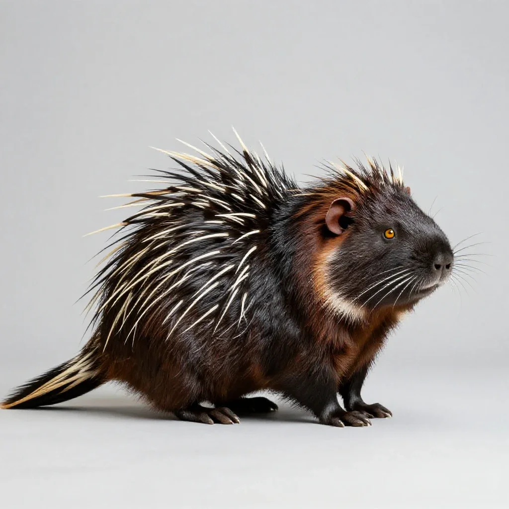 Porcupine isolated on a white background