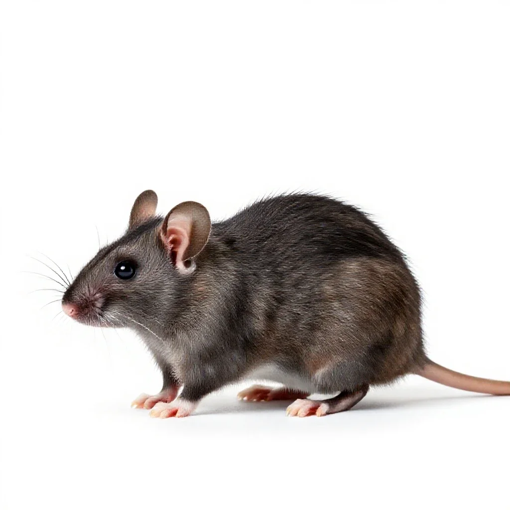 Pouched mouse isolated on a white background