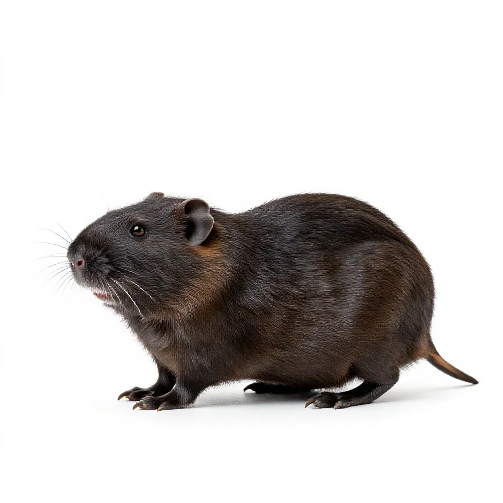 Prairie vole isolated on a white background