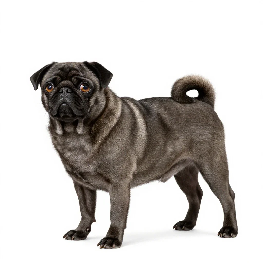 Pug isolated on a white background