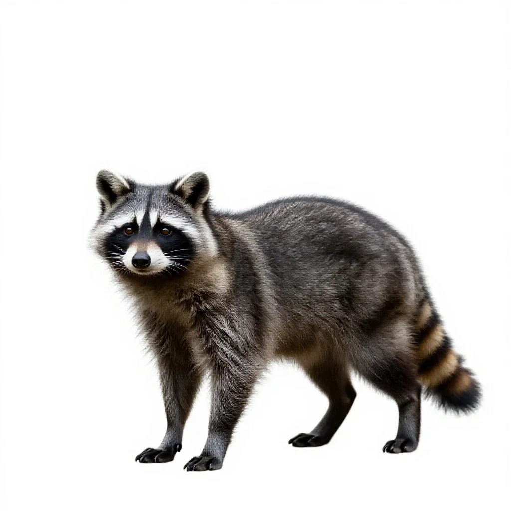 Raccoon dog isolated on a white background