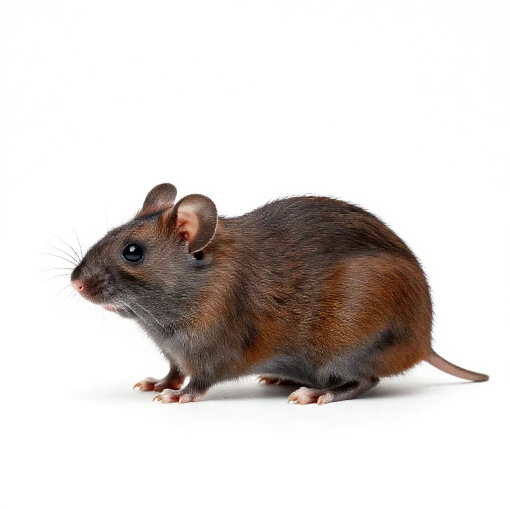 Red-backed mouse isolated on a white background