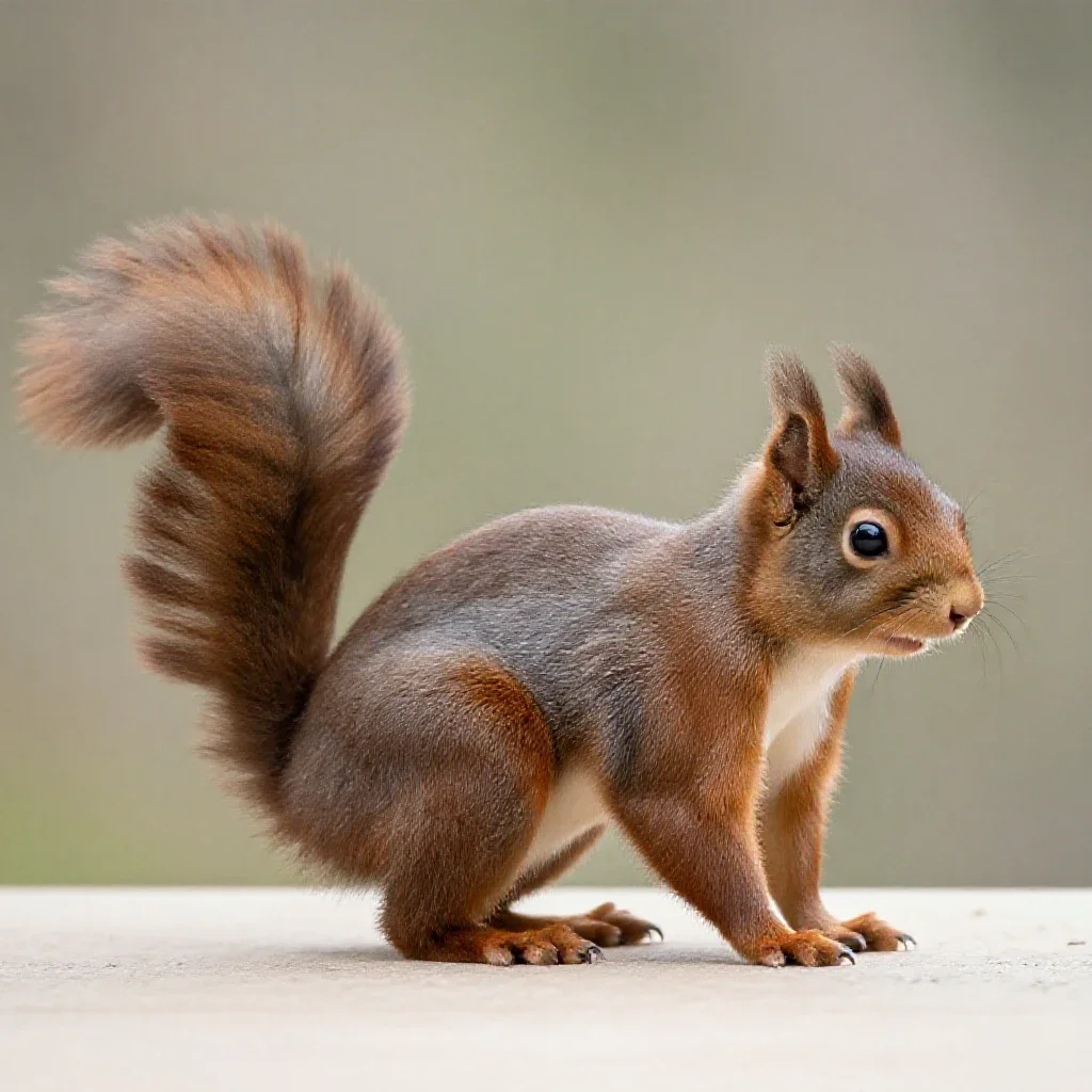 Red squirrel isolated on a white background