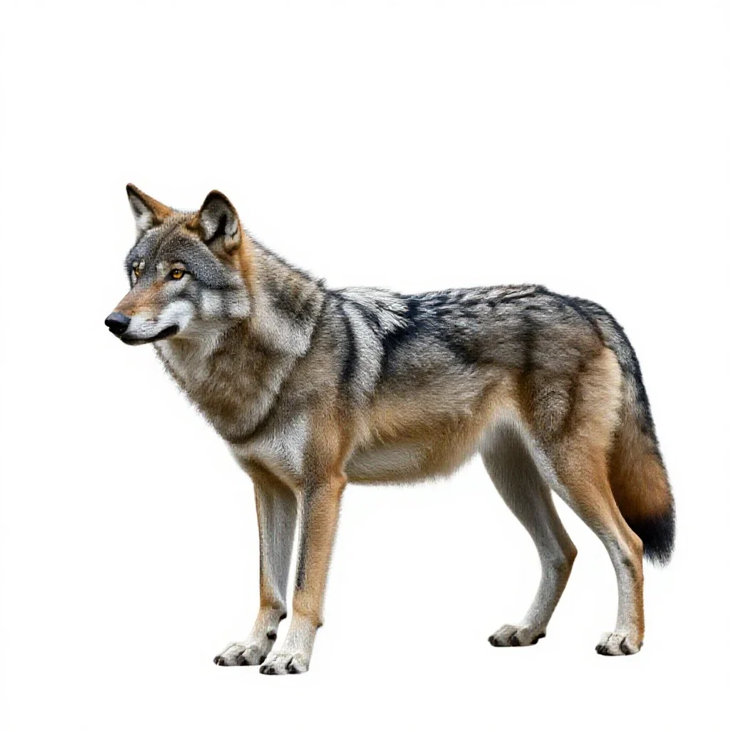 Red wolf isolated on a white background