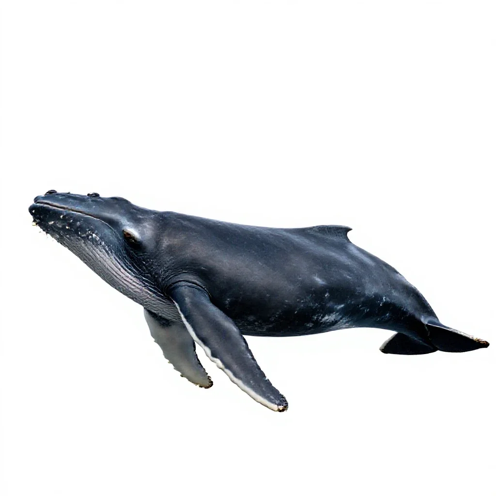 Right whale isolated on a white background