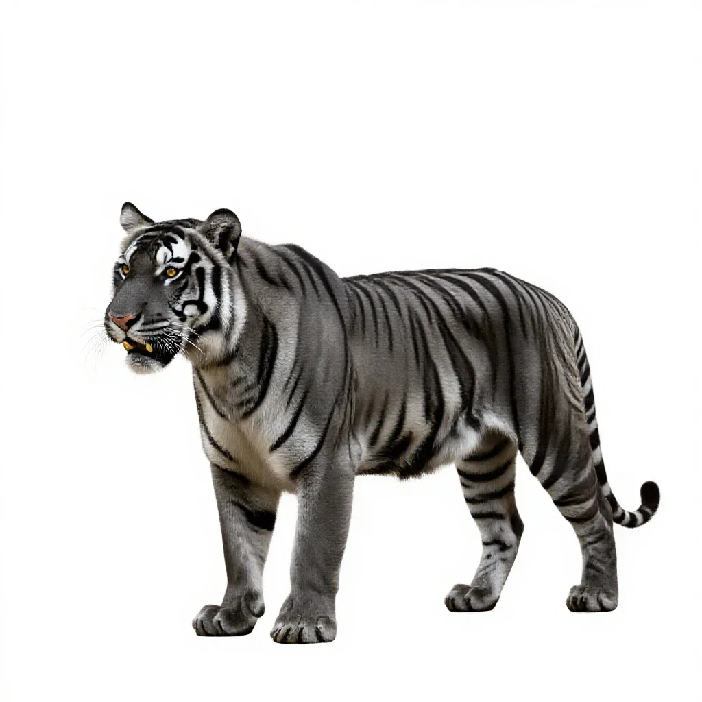 Saber-toothed tiger isolated on a white background