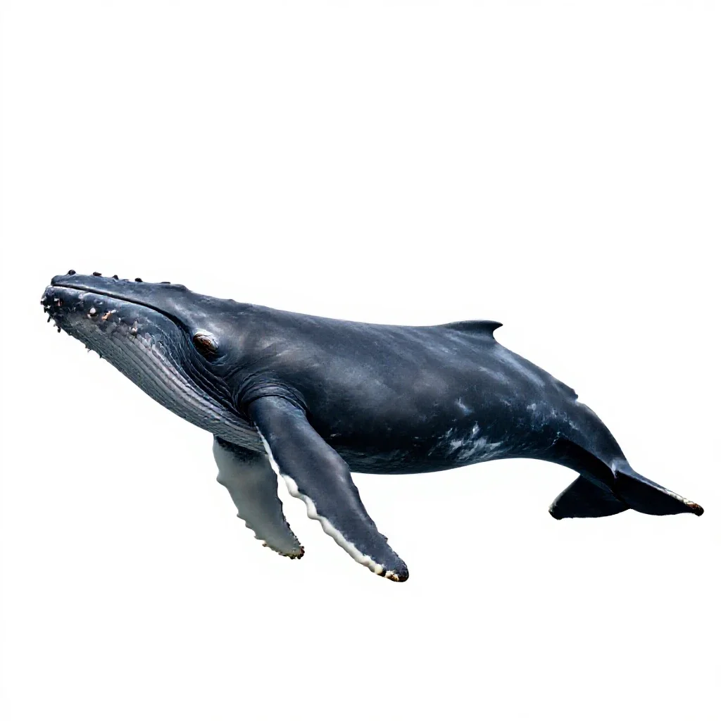Sei whale isolated on a white background