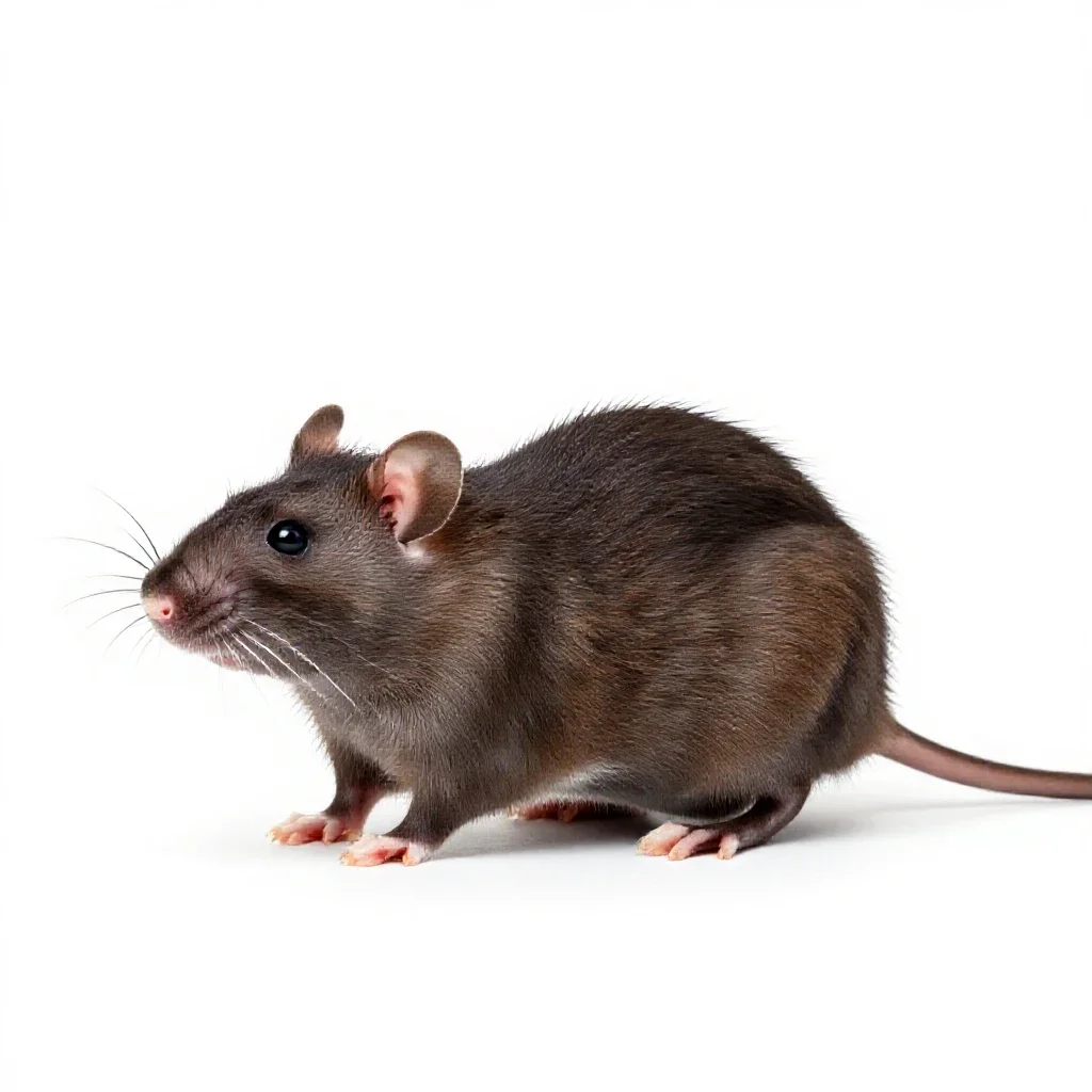 Sewer rat isolated on a white background