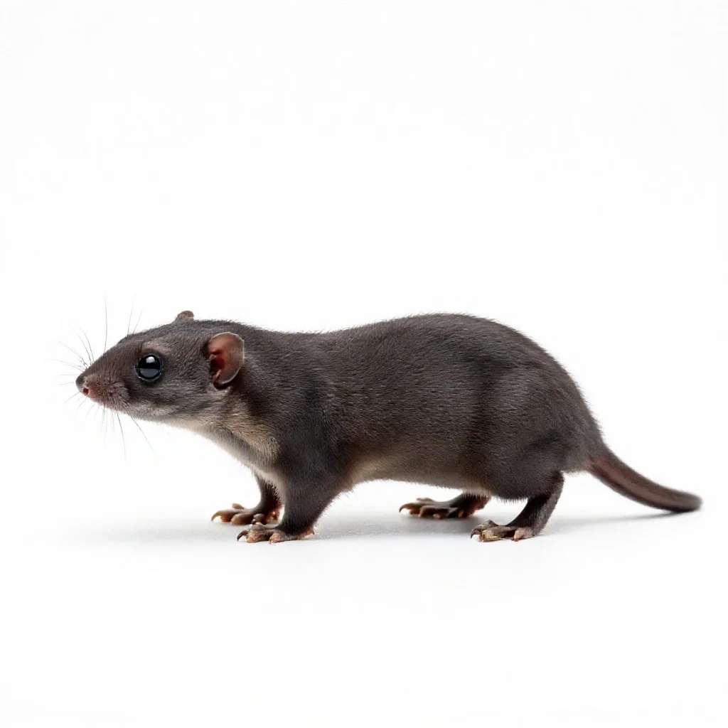 Short-tailed shrew isolated on a white background