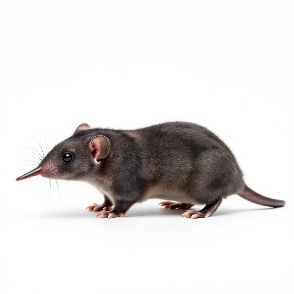 Shrew mole isolated on a white background