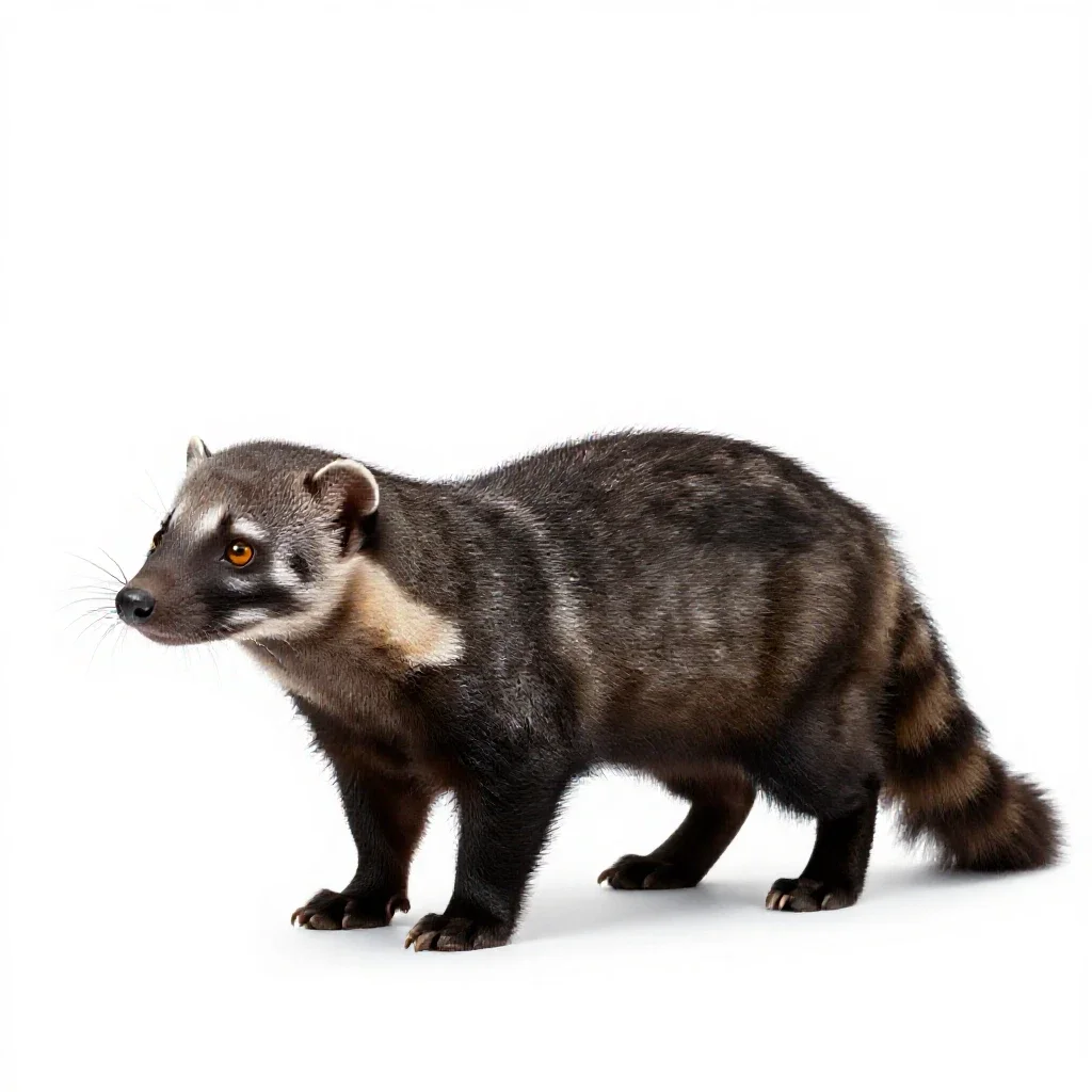 Small civet isolated on a white background