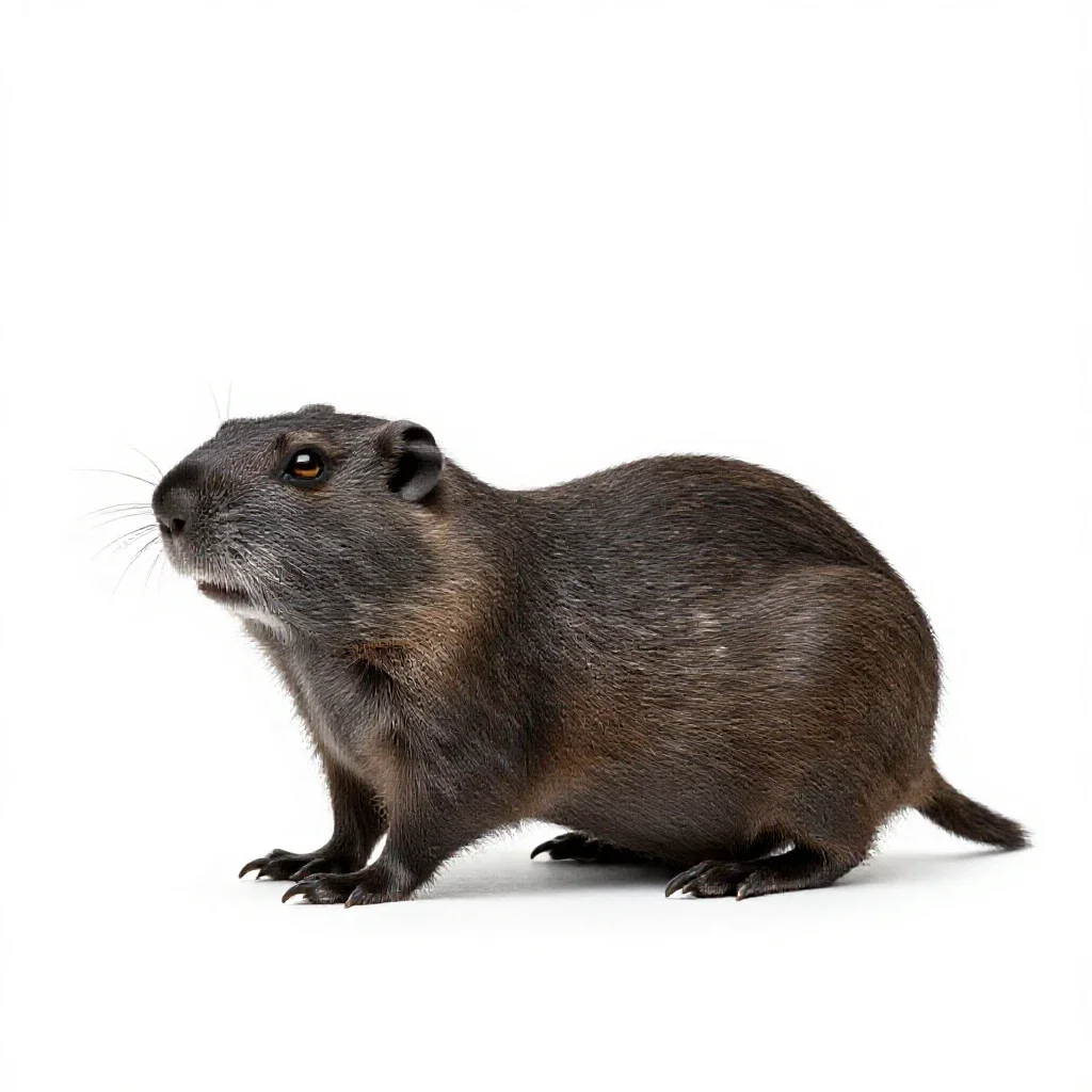 Southeastern pocket gopher isolated on a white background