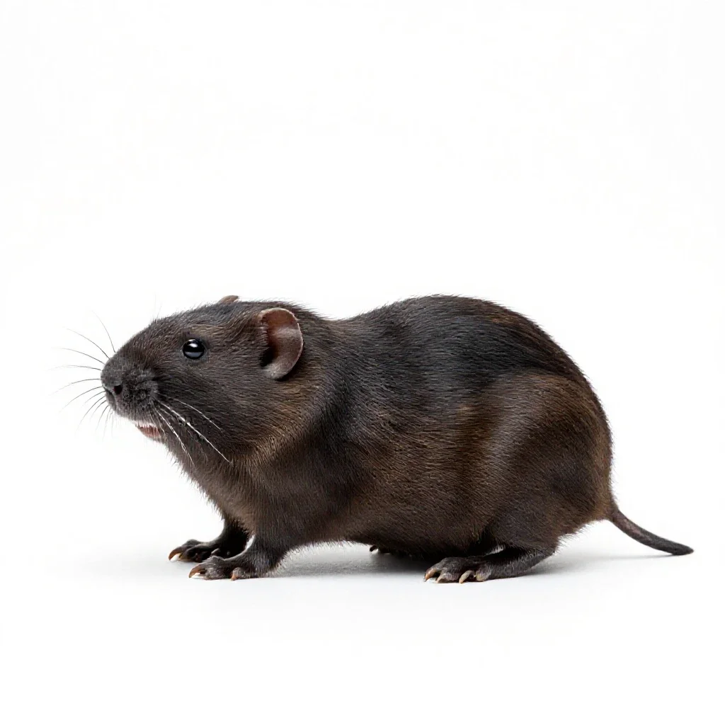 Southern bog lemming isolated on a white background