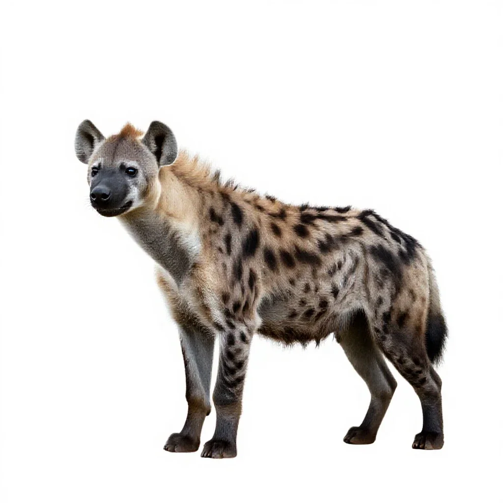 Spotted hyena isolated on a white background