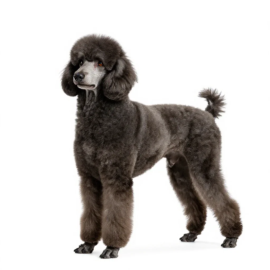 Standard poodle isolated on a white background