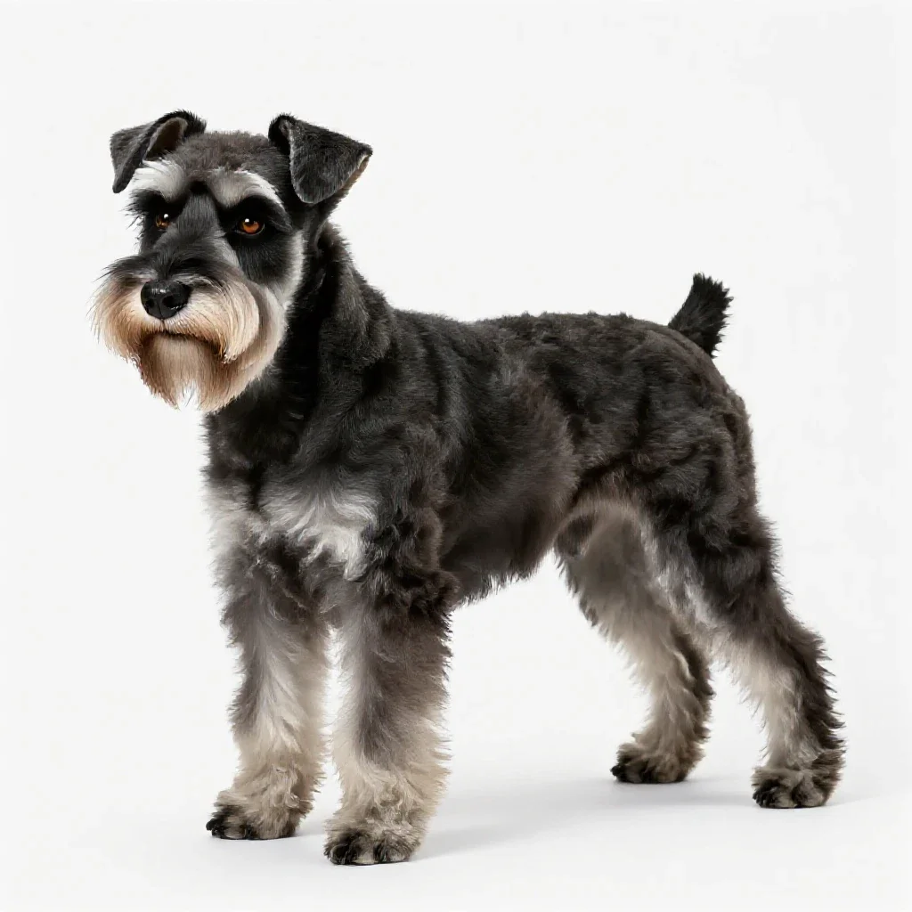 Standard schnauzer isolated on a white background