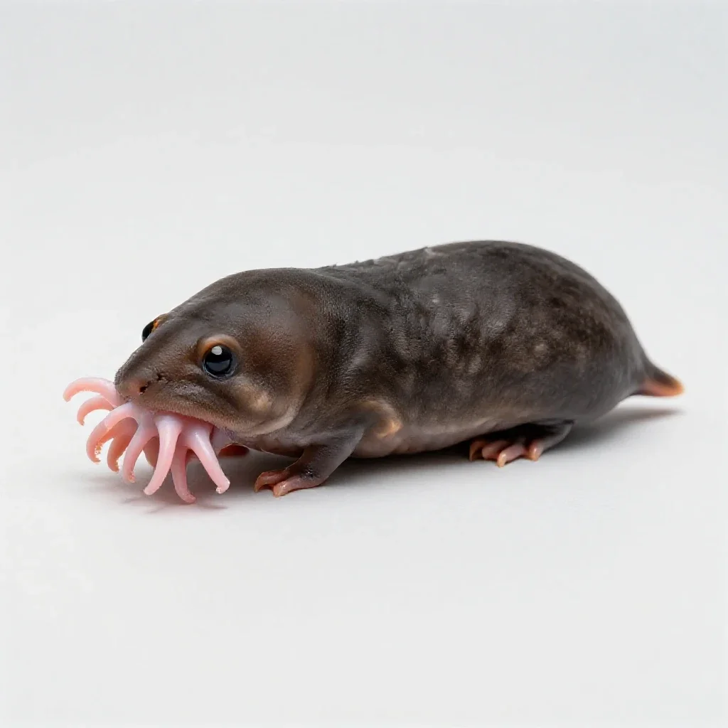 Starnose mole isolated on a white background
