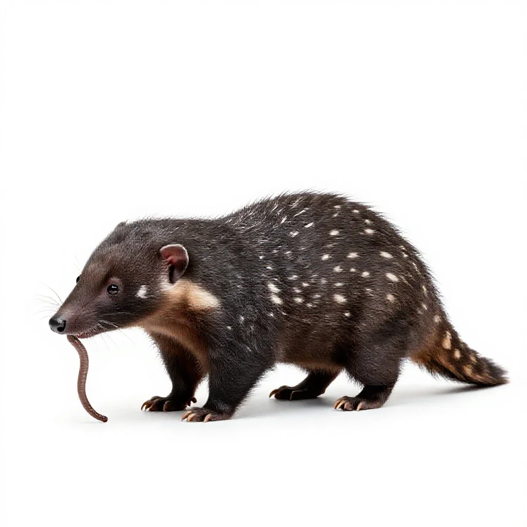 Tailless tenrec isolated on a white background