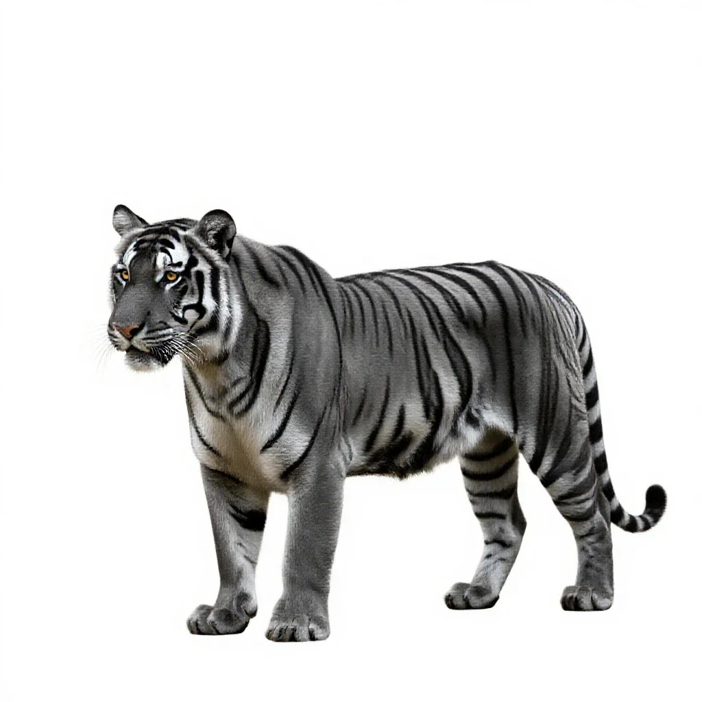 Tigress isolated on a white background