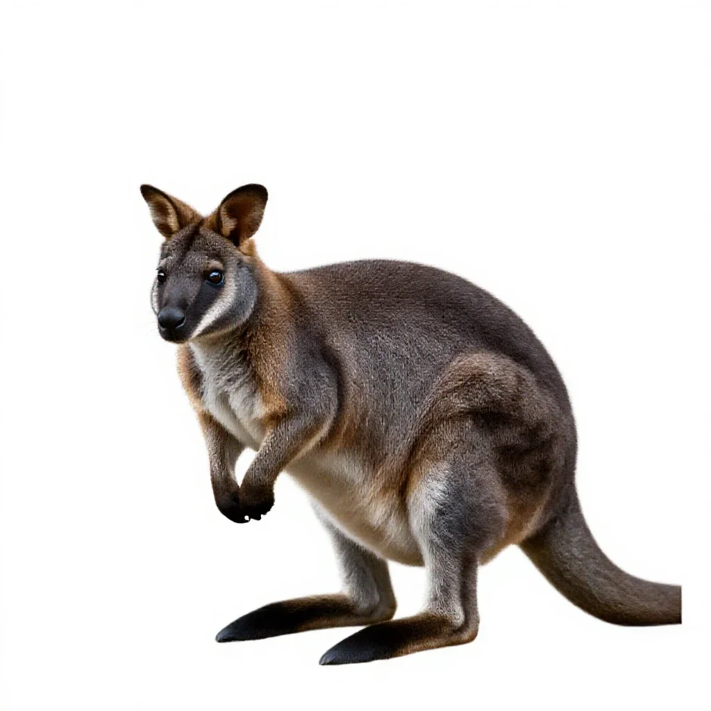 Tree wallaby isolated on a white background