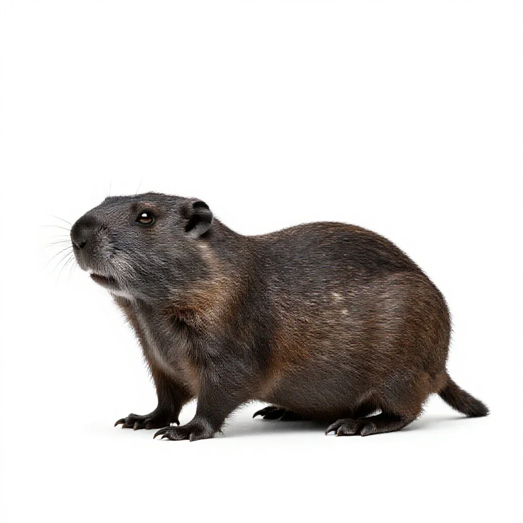 Valley pocket gopher isolated on a white background