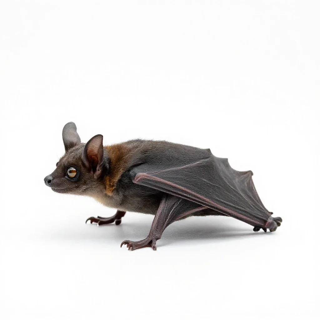 Vespertilian bat isolated on a white background