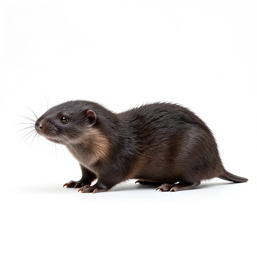 Water shrew isolated on a white background