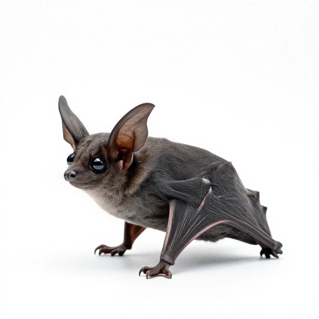 Western big-eared bat isolated on a white background