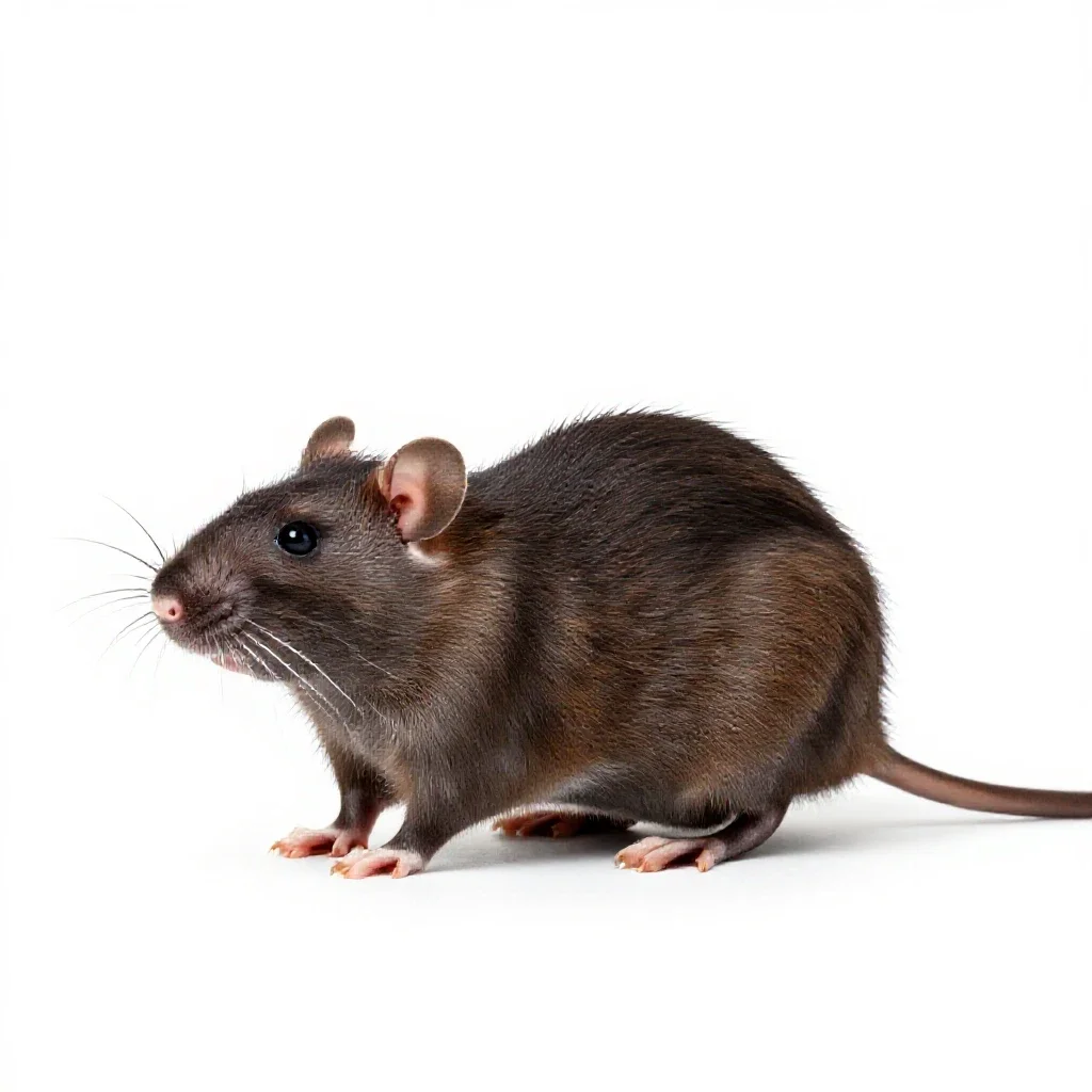 Wharf rat isolated on a white background