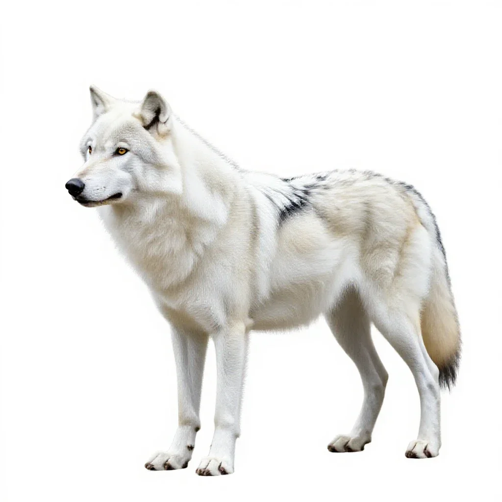 White wolf isolated on a white background