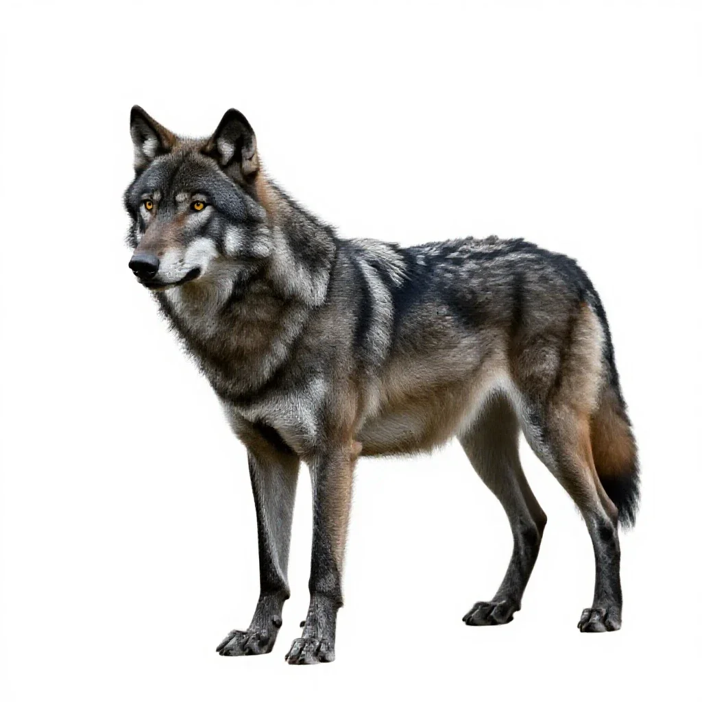 Wolf isolated on a white background