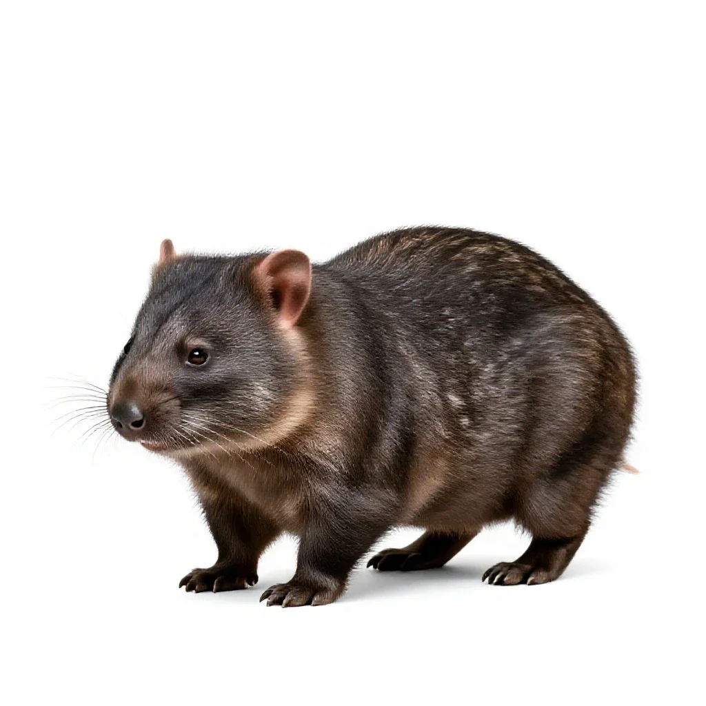 Wombat isolated on a white background