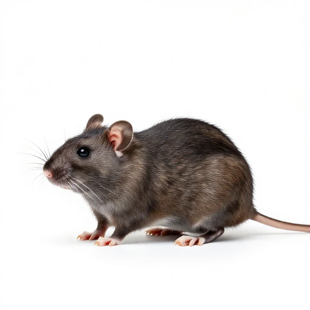 Wood rat isolated on a white background