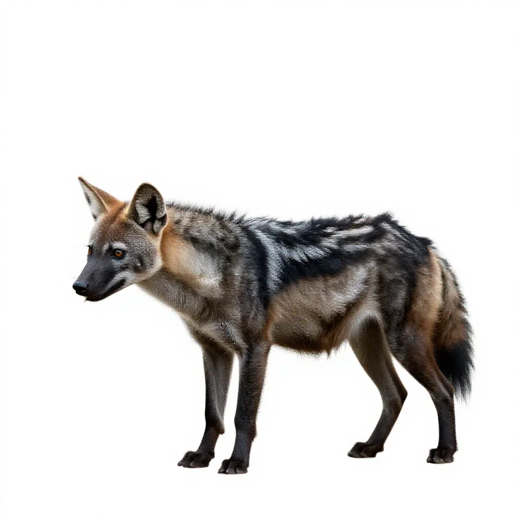 Aardwolf isolated on a white background