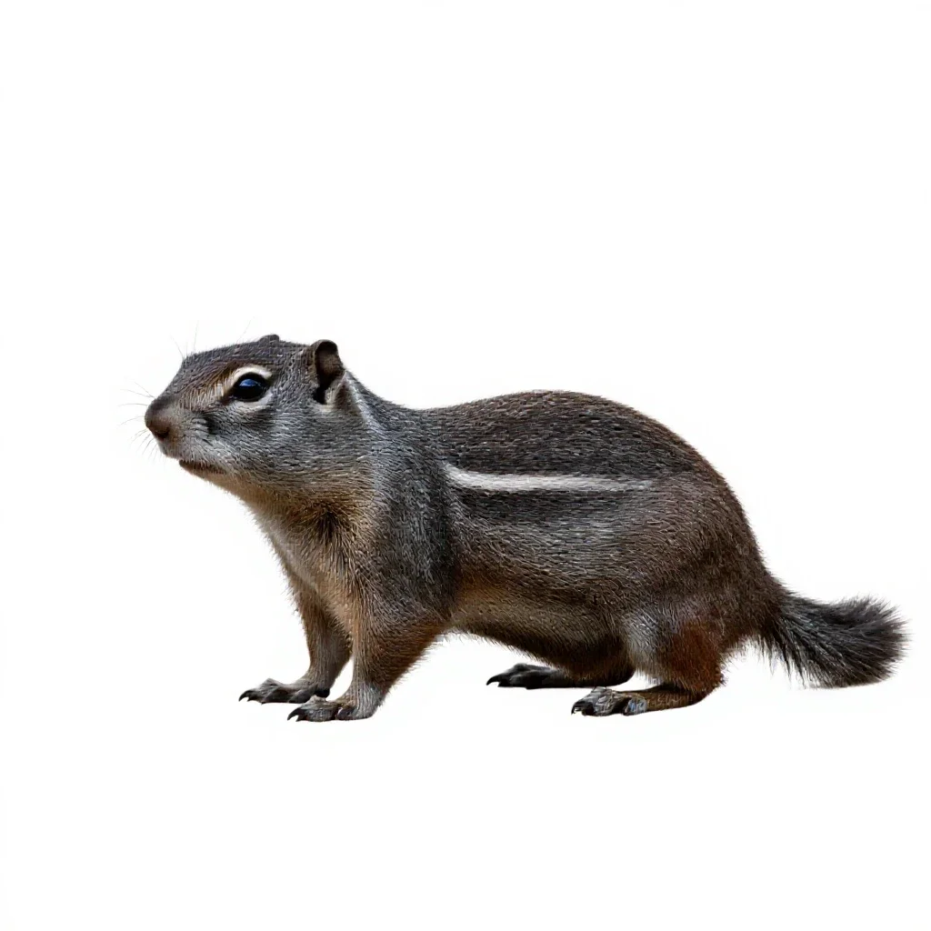 Antelope squirrel isolated on a white background