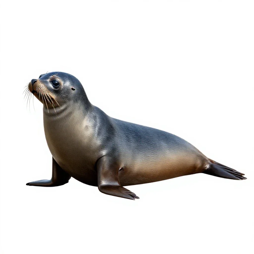 Eared seal isolated on a white background