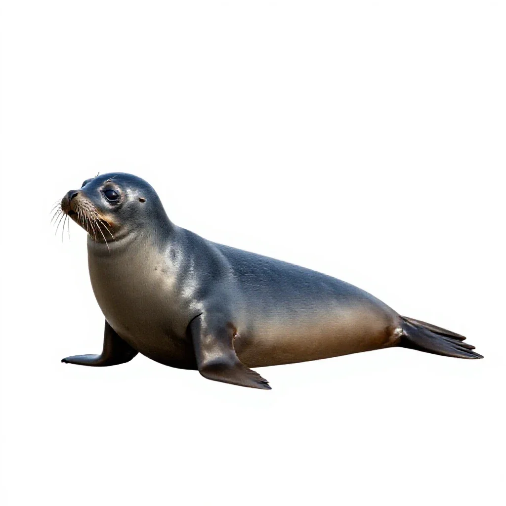 Earless seal isolated on a white background