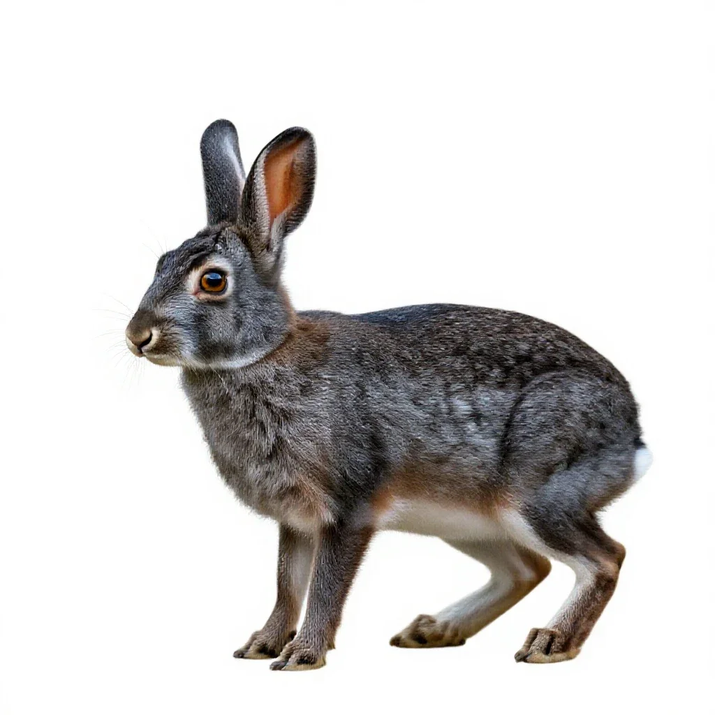 Eastern cottontail isolated on a white background