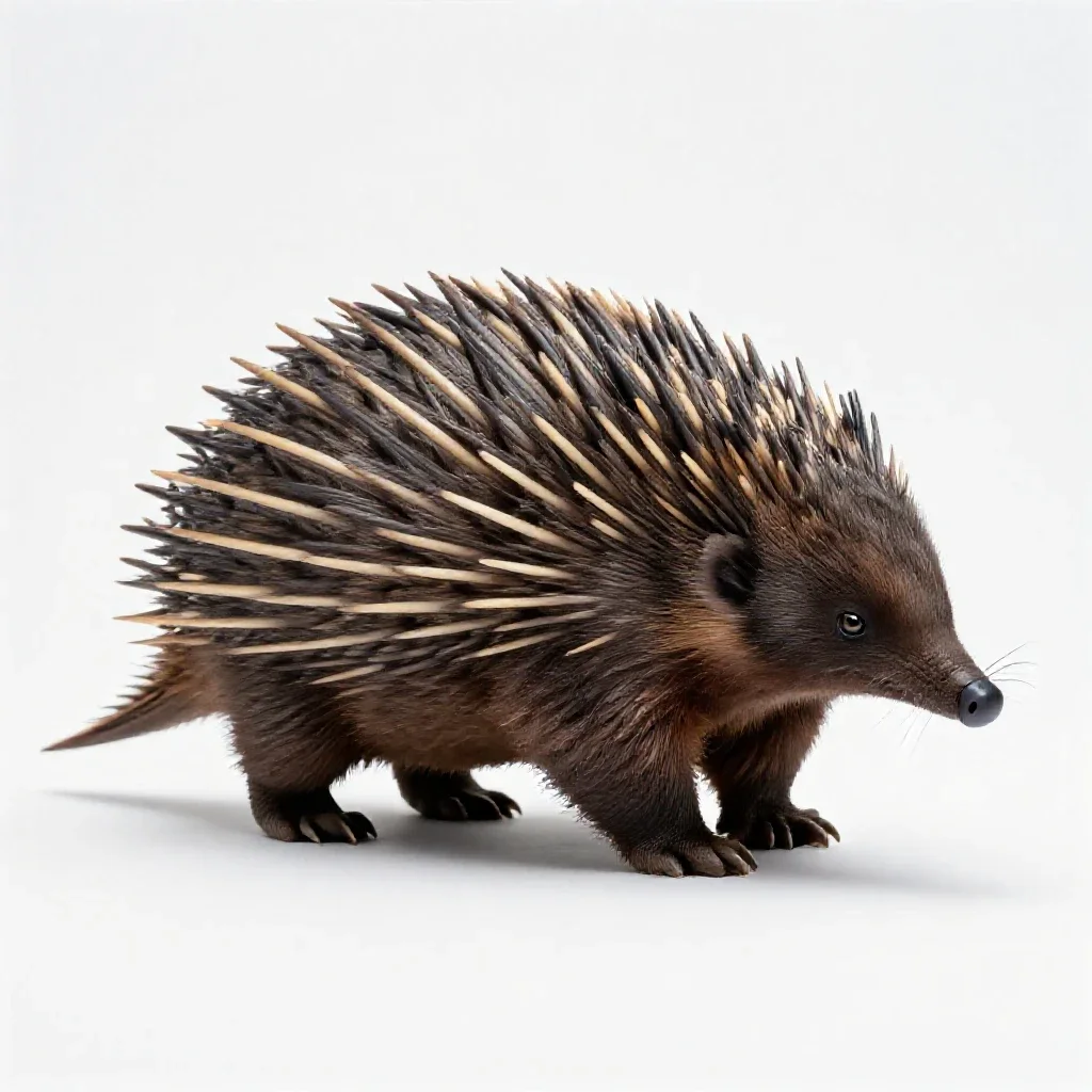 Echidna isolated on a white background