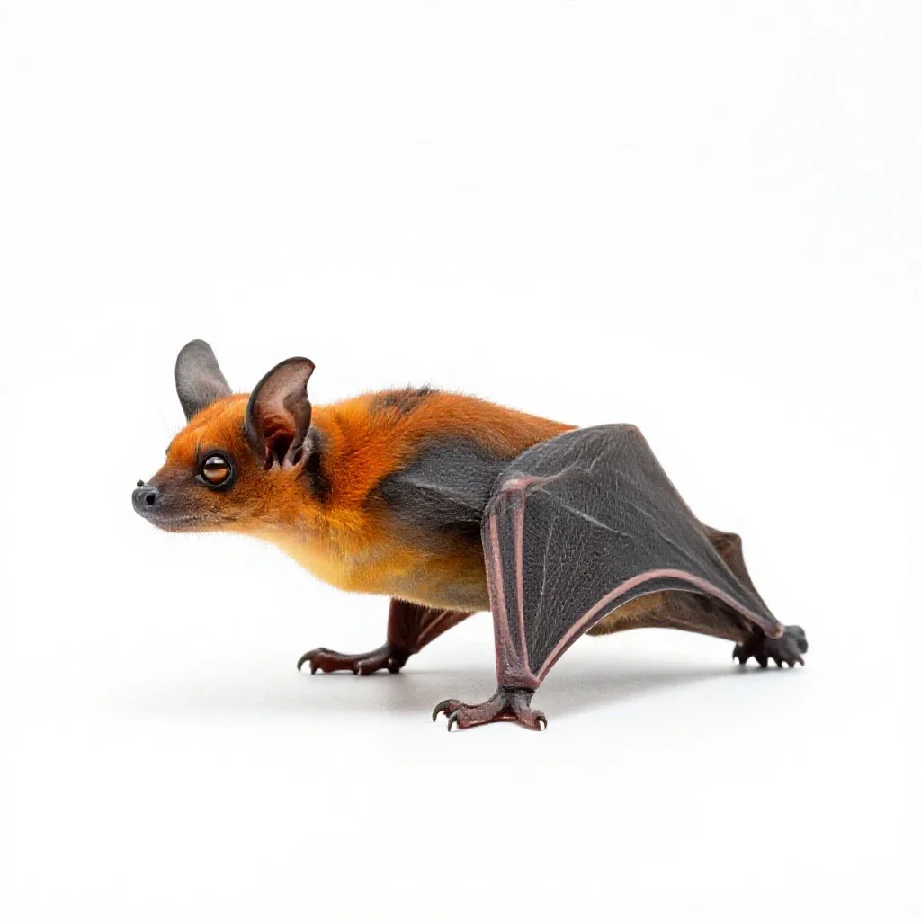 Orange bat isolated on a white background
