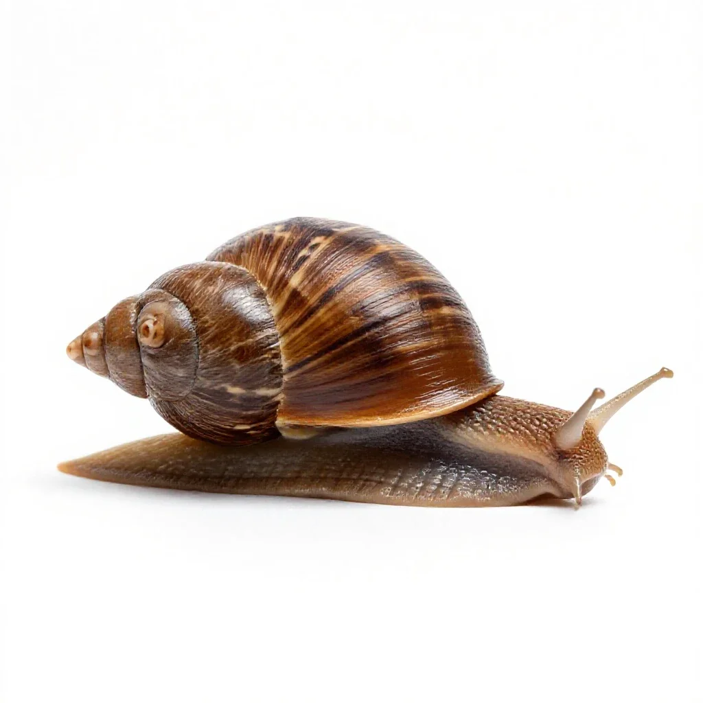 Brown snail isolated on a white background