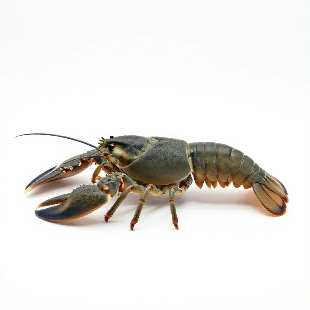 Decapod crustacean isolated on a white background