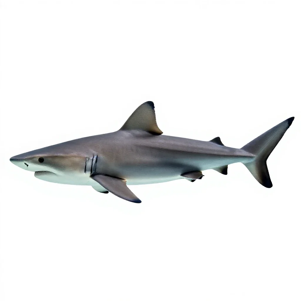 Dusky shark isolated on a white background