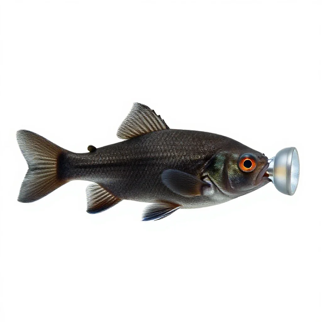 Flashlight fish isolated on a white background